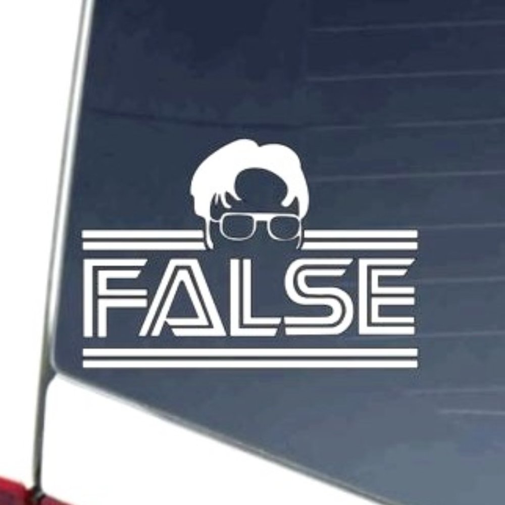 The office Dwight false vinyl decal 7 inch design